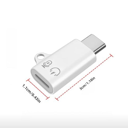 USB C to Lightning Microphone Adapter for iPhone Wireless Lavalier Microphone Fast Charging, 2 Pack Type C Male to Lightning Female Adapter Compatibility with i-Phone 17/16/15 Series,Not for Headphone