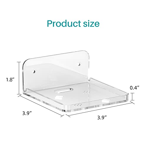 Wall Mount Floating Shelves for 2 Pcs Camera Mini Speaker Shelf Baby Monitor - Clear Mini Shelf Flexible Use for Wall Space in Bedroom Bathroom Kitchen Living Room - size: Small Clear