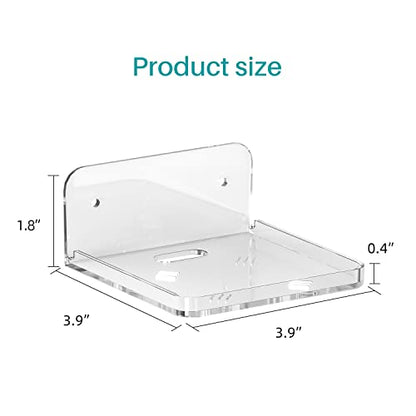 Wall Mount Floating Shelves for 2 Pcs Camera Mini Speaker Shelf Baby Monitor - Clear Mini Shelf Flexible Use for Wall Space in Bedroom Bathroom Kitchen Living Room - size: Small Clear