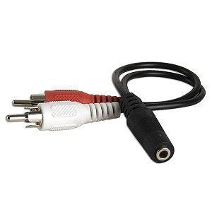 6" 3.5mm (F) to Dual RCA (M) Stereo Audio Cable (Black)
