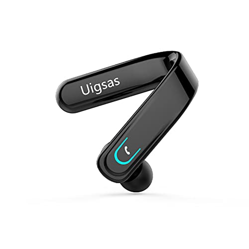 Uigsas Bluetooth Headset, Wireless Bluetooth Earpiece Handsfree Earphones with Microphone Headset 15hrs Working for Laptop Cell Phones Computer Trucker Driver