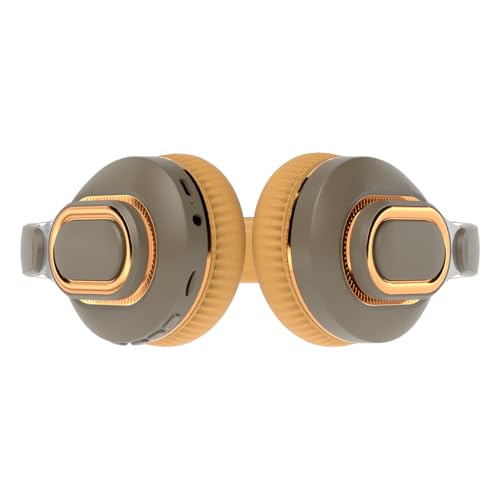 H7 Foldable Bluetooth Wireless Over Ear Headphones, Brown-Green | With1.5m Audio Cable, HiFi Stereo Lightweight Headset,With Mic,30H Playtime,For Travel/Gift/PC/Office/Cellphone - color: Brown-Green