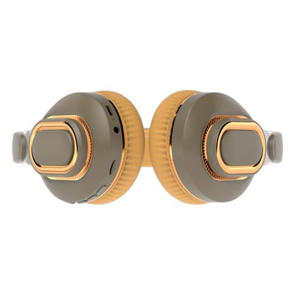 H7 Foldable Bluetooth Wireless Over Ear Headphones, Brown-Green | With1.5m Audio Cable, HiFi Stereo Lightweight Headset,With Mic,30H Playtime,For Travel/Gift/PC/Office/Cellphone - color: Brown-Green