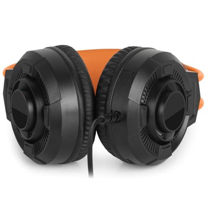 SATONE Studio Monitor Headphones,Over-Ear Noise Cancelling Recording Headphone Audio Monitors,3.5/6.35mm Wired Audio Jack for Mixing DJ Guitar Amp,Podcast Keyboard Piano and Computer Laptop PC-Orange