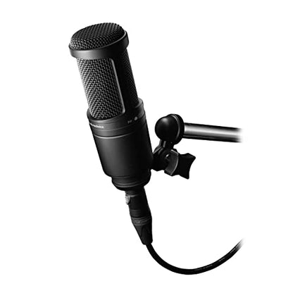 Audio-Technica AT2020 Cardioid Condenser Studio Microphone, Black (Renewed)