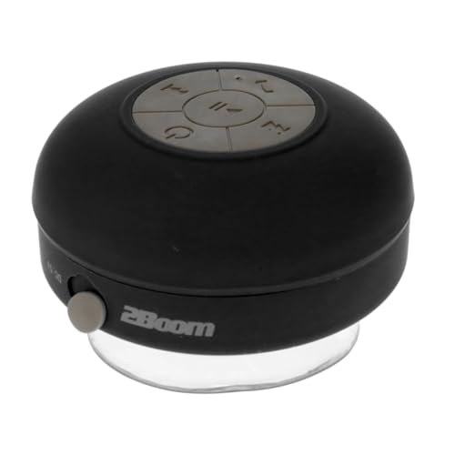 2BOOM Aqua Jam Portable Bluetooth Wireless Water Resistant Shower Speaker with Suction Cup Black
