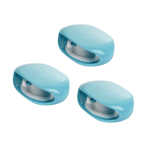 3Pcs Automatic Data Cable Management Box Automatic Retraction Winding Case for Sports Earphone Data Charging Winder - color: Blue