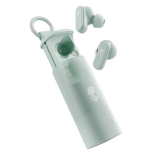 Skullcandy Dime Evo Wireless Earbuds with Clip-Anywhere Case - Preppy Sage | In-Ear Fit, Noise Isolating, 36 Hours Battery, Microphone for iPhone Android, Easy Clip-On Design, Travel, Commuting - color: Preppy Sage
