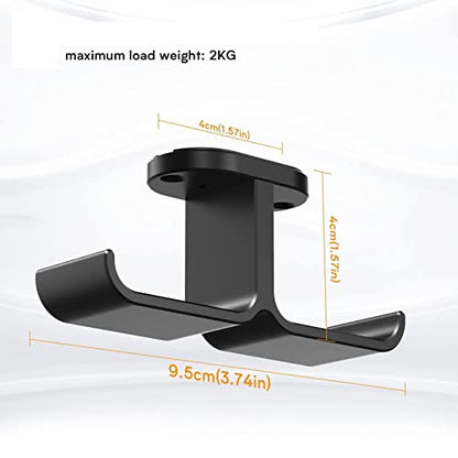 Headphone Stand Headphone Hanger Stand Under Desk Hook 360° Rotation Ball Plunger Hanger Aluminum Stick-On Adhesive Dual Headsets Holder Mount PC Gaming Accessories Headset Holder