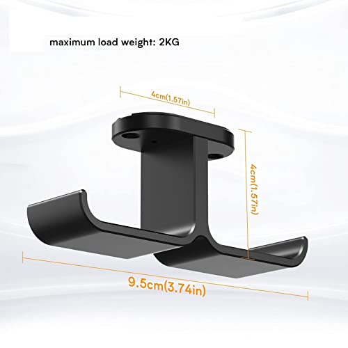 Headphone Stand Hanger Headphone Hanger Stand Under Desk Hook 360° Rotation Ball Plunger Hanger Aluminum Stick-On Adhesive Dual Headsets Holder Mount PC Gaming Accessories Earphone Stand