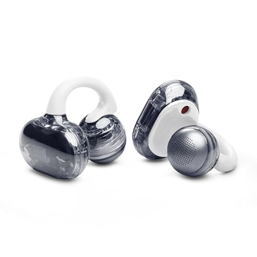 JBL Soundgear Clips Open Ear Headphones for Situational Awareness - White | Up to 32 Hours Total Playtime With Speed Charge, Sweat Resistant, Noise-Reducing Mics, App Control For Custom Audio - color: White