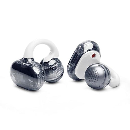 JBL Soundgear Clips Open Ear Headphones for Situational Awareness - White | Up to 32 Hours Total Playtime With Speed Charge, Sweat Resistant, Noise-Reducing Mics, App Control For Custom Audio - color: White