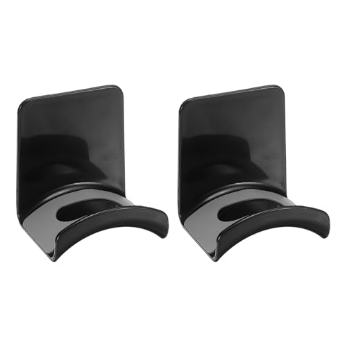 uxcell Headphone Stand, 2 Pcs ABS Headset Holder Adhesive Headphone Holder Hook Mount Headphone Hanger Hook Under Desk for Gaming Headphones Earphones Cables, Black(Wall-Mounted) - color: Black