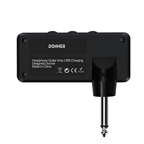 Donner Classic Rock Mini Guitar Headphone Amp for Guitar & Bass | Pocket Personal Guitar Headphone Amplifier with USB Rechargeable Battery | Up to 15 hours - color: Classic Rock