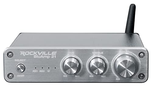 Rockville BLUAMP 21 Silver 2.1 Channel Bluetooth Home Audio Amplifier - color: Silver