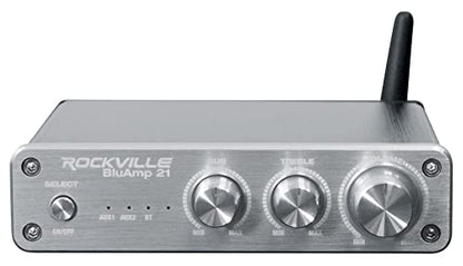 Rockville BLUAMP 21 Silver 2.1 Channel Bluetooth Home Audio Amplifier - color: Silver