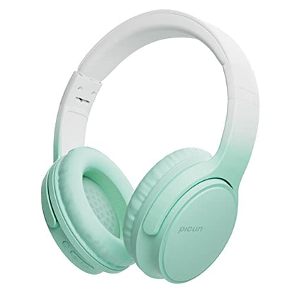 Wireless Headphones, Bluetooth Over Ear Headsets with Microphone, Hi-Fi Audio, 60H Playtime, Touch Control, Foldable Lightweight, On-Ear Headphones for Girls Women, Travel, Work, - color: Mint Green