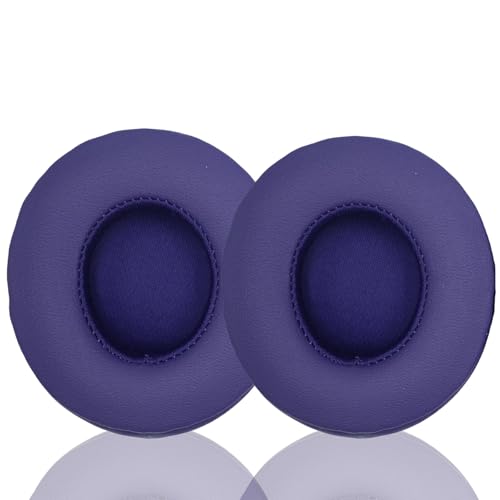 Headphone Replacement Ear Pad Cover Compatible with Beats by Dre Solo3 Solo2 Wired Wireless Headphones Protein Leather Memory Foam Headphone Cushion Ear Muffs-Violet - color: violet