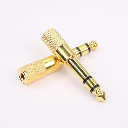 Headphone Adapter 6.35mm (1/4 inch) Male to 3.5mm (1/8 inch) Female Stereo Audio Jack Adapter for Amp Adapter, Guitar, Microphones(2 Pack)