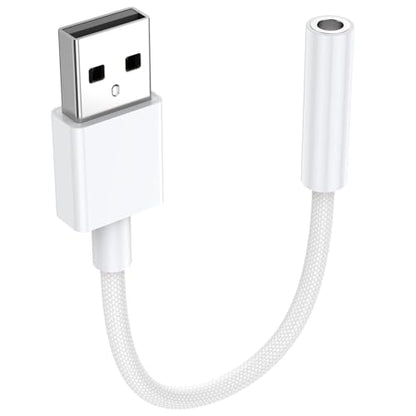 USB to 3.5mm Audio Jack Adapter, Audio Aux Cable External Stereo Sound Card, USB to 3.5mm TRRS Female Headset for PS5 PS4 Headphone PC Laptop Linux Desktops and More Device - size: 1 Pack