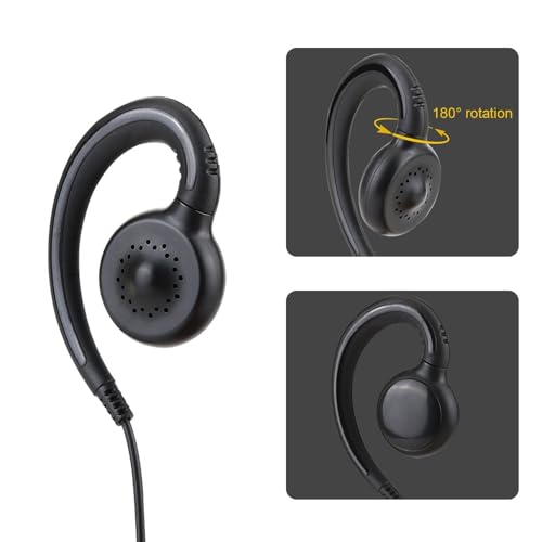 HWAYO Walkie Talkie Swivel Earpiece with Microphone and PTT for MOT Two Way Radio - Motorola Swivel Earpiece Compatible with Walkie Talkies CLS1410, CLS1100, HKLN4604A (1 Pack) - size: 1 Pack