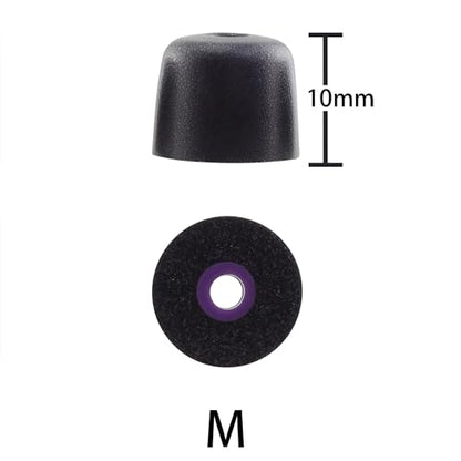 Replacement Memory Foam Ear Tips for Shure SE215 PRO SE215, M | Compatible with Shure SE112 SE315 SE425 SE535 SE846 Aonic4 Aonic5 Earphones, Ultimate Comfort, 3 Pairs (Black) - size: Medium