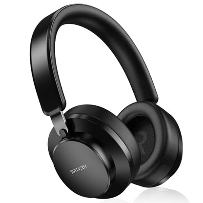Over Ear Headphones Wireless Bluetooth, Noise Cancelling Headphones Bluetooth with Microphone, Cancelling Wireless Headphone Over Ear, 65h Playtime, Clear Calls, Comfort Fit For Travel (Black) - color: Black