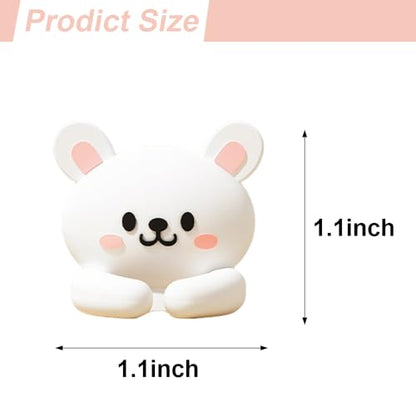 6pcs Cute Animal Cable Organizer Adorable Panda Rabbit Bear Shaped Cable Clips Desk Cable Management Cord Holder for Nightstand Headphones Chargers USB Cables