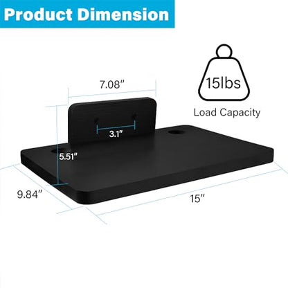 BAMTALK Floating Wall Mounted AV TV Shelf, Wooden DVD DVR Mount Component Shelves for Players, Projector, PS4, Xbox, Game Console, Cable Boxes, Games Consoles, TV Accessories