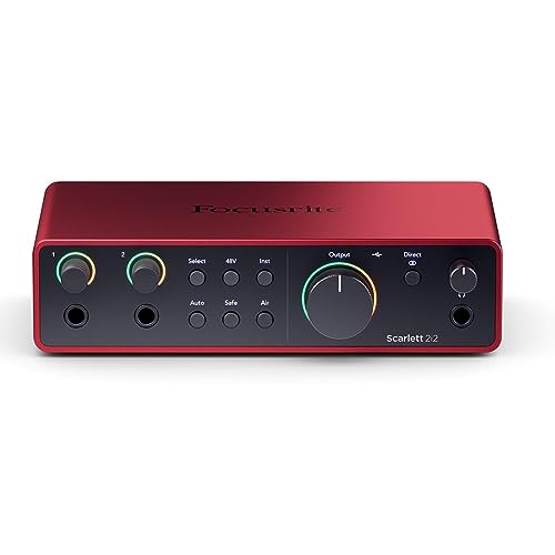 Focusrite Scarlett 2i2 4th Gen 2x2 USB Audio Interface Bundle with 2 H&A 6' XLR Cables