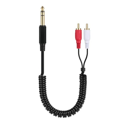6.35mm Male to 2 RCA Stereo Audio Cable 2.6FT for Mixer Amp Speaker | 6.35mm 1/4 Inch TRS Male to 2 RCA Male Y Splitter Adapter Cord, 0.8M Stereo Audio Cable for Guitar, Amplifier, Home Theate