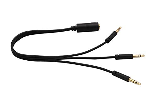 zdyCGTim 3.5mm Audio Y Splitter Headphone Cable 3.5mm 1/8" inch Female to 3 3.5mm 1/8" inch Male Headset Mic & Stereo Audio Y Splitter Cable for Smartphone to Soundbox Adapter(30 CM/12 inch) (3-Pole) - color: 3-Pole