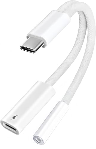 2 in 1 USBC to Headphone Jack Adapter with PD Fast Charging Dongle Cable,USB C to 3.5mm Audio Adapter for iPhone15/16/17 Series and Car - size: 1 Pack, style: Usb-C to USBC and 3.5