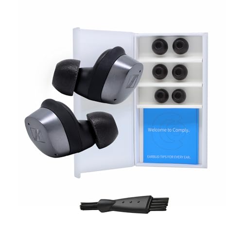 Comply TrueGrip 프리미엄 메모리 폼 교체용 이어 팁, 블랙, 라지 | 3쌍, Sennheiser Momentum 3, 4, ACCENTUM, 향상된 편안함, 안전한 핏, 우수한 소음 차단, 청소 도구 - size: Large