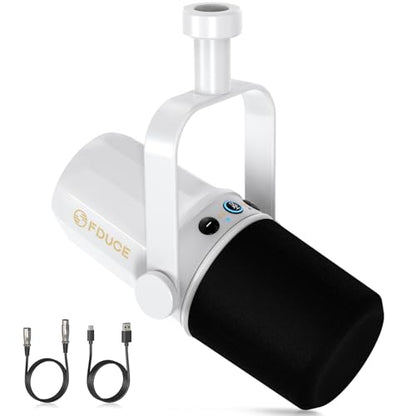 SL40 Dynamic Microphone for Podcasting, Gaming, Live Streaming and Recording, Built-in Headphone Output, LED Mute Button, All-Metal USB/XLR, Voice Isolation Technology (White) - style: SL40 White