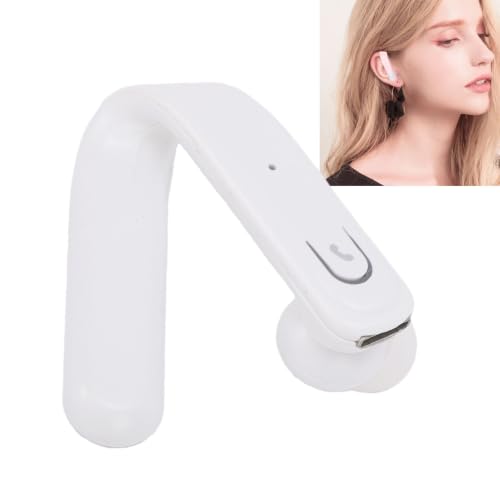Bewinner Single Ear Bluetooth Headset, 15 to 20 Hour Playtime, IP67 Wireless Bluetooth Earpiece with HD Mic for Trucker Driver Office Travel Laptop Cell Phone (White) - color: White