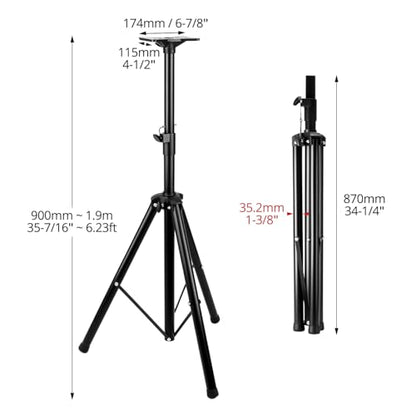 QWORK 2 Pack Adjustable PA Speaker Stands 39–77 Inches – Stable Tripod Mount for Stage, Studio & Events
