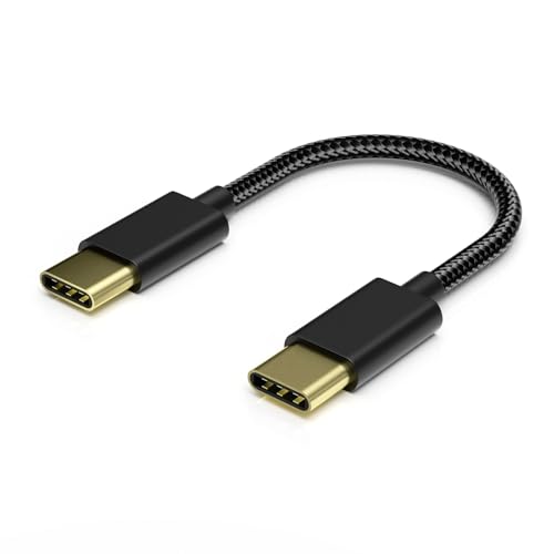 USB Type-C (Male) - Type-C (Male) OTG Braided Adapter Cable, 180° Flexible, Anti-Break Design, Compatible with DAC Digital Music Headphone Amplifier, for KA5 KA3 DC06 UA2 W1,1 pcs
