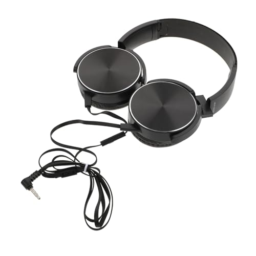 Uonlytech Head Mounted Wired Stereo Headphone with Microphone for Computer and Phone Lightweight Breathable Over Ear Headset for Audio Transmission and Realistic Gaming Sound Black