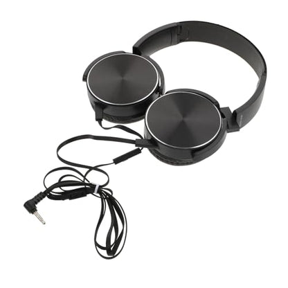 Uonlytech Head Mounted Wired Stereo Headphone with Microphone for Computer and Phone Lightweight Breathable Over Ear Headset for Audio Transmission and Realistic Gaming Sound Black