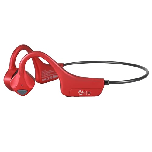 Bone Conduction Headphones Bluetooth Open Ear Earbuds Wireless Headset Bluetooth Titanium Lightweight Waterproof for Workout Running Hiking Walking Bicycling - color: Red