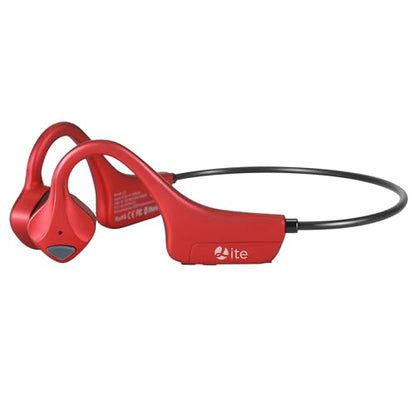 Bone Conduction Headphones Bluetooth Open Ear Earbuds Wireless Headset Bluetooth Titanium Lightweight Waterproof for Workout Running Hiking Walking Bicycling - color: Red