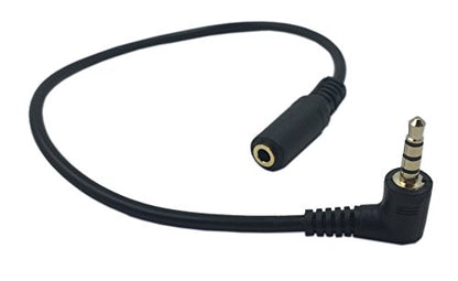 CERRXIAN 1Ft 3.5mm 4 Pole Male to 3 Pole Female Gold Plated Stereo Audio Cable Headset Extension Cable for Phones, Headphones, Speakers, Tablets, PCs, MP3 Players and More(2-Pack)