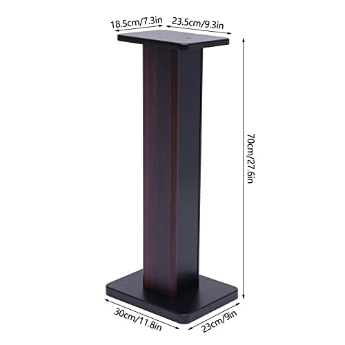 28 Inch Speaker Stands Pair, Wood Grain Floor Speaker Stands, Universal Bookshelf Speakers for Home Theater (Black Walnut) - color: Black Walnut