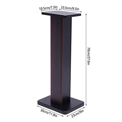 28 Inch Speaker Stands Pair, Wood Grain Floor Speaker Stands, Universal Bookshelf Speakers for Home Theater (Black Walnut) - color: Black Walnut