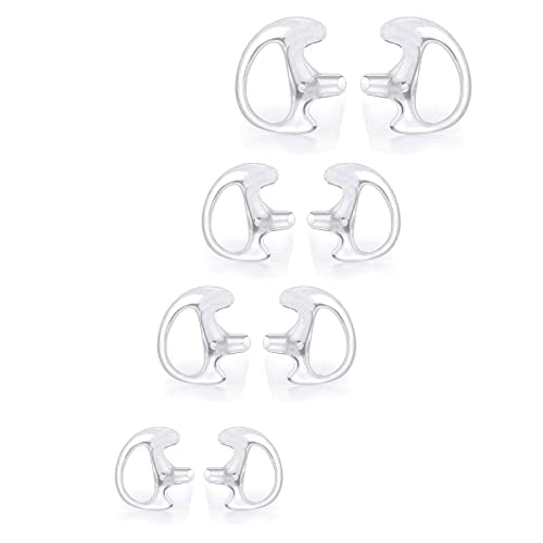 Replacement Earmold Earpiece Earbud Earplug Ear Mold for Walkie Talkie Acoustic Tube Earpiece,Soft Silicone Earmould Replacement Earpiece Insert for Two Way Radio Air Acoustic Headset (Pair of 4) - color: 4 pair(1 Larger+2 Medium+1 Small)