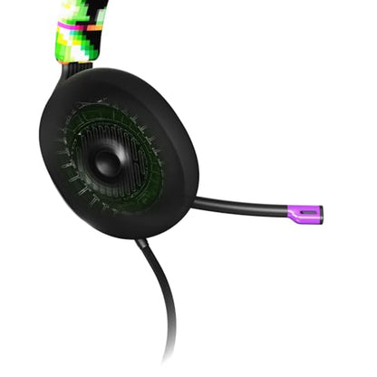 Skullcandy SLYR Multi-Platform Over-Ear Wired Gaming Headset, Works with Xbox PlayStation and PC - Green - color: Green Digi-Hype, style: SLYR