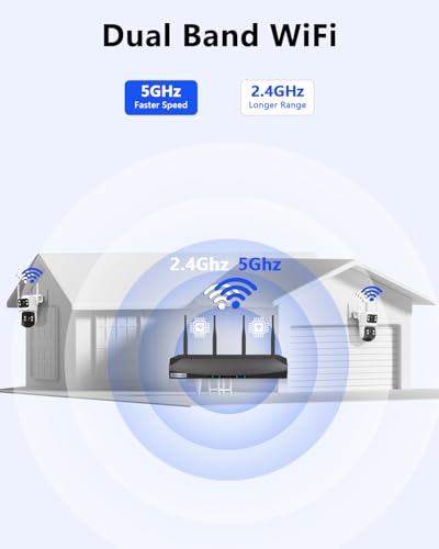 Wireless Security Camera System, 4MP PTZ Outdoor WiFi Video Surveillance | 350° PTZ Control, Color Night Vision, Motion Detection, 2-Way Audio, No Monthly Fee - size: 8-Cams 3TB HDD