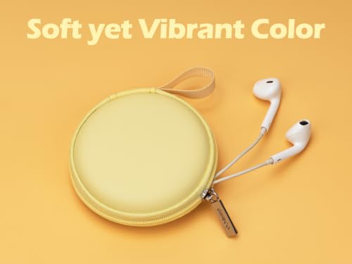 Ginsco Mini-Portable Hard Shell Earbuds Case for Apple EarPods Headphones USB-C Wired Ear Buds/Skullcandy Jib Wired Earbuds, Travel Case for Earphones Earplugs (1, Butter Yellow) - color: Butter Yellow