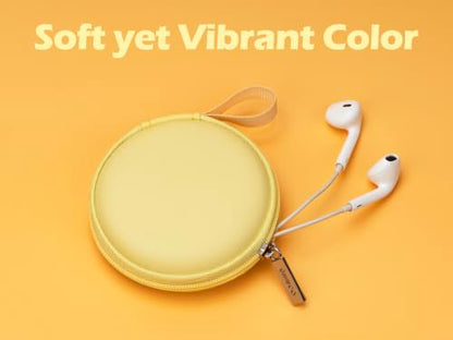 Ginsco Mini-Portable Hard Shell Earbuds Case for Apple EarPods Headphones USB-C Wired Ear Buds/Skullcandy Jib Wired Earbuds, Travel Case for Earphones Earplugs (1, Butter Yellow) - color: Butter Yellow